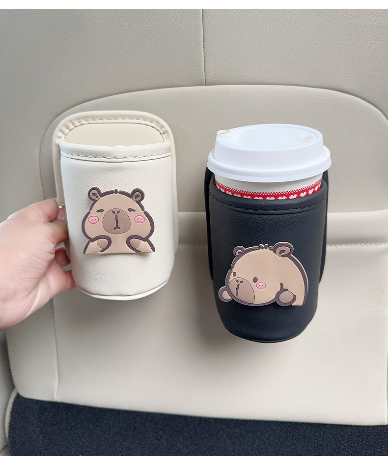 New cartoon car door cup holder, car storage organizer, portable large-capacity drink holder for electric vehicles