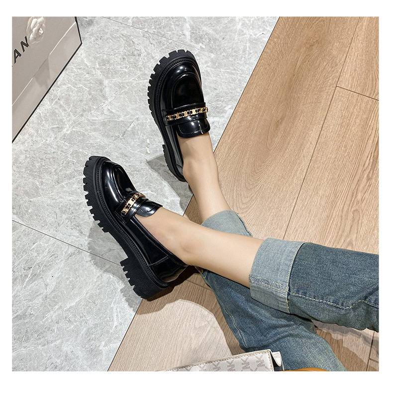 Giày lười nữ mũi tròn đế dày gót 3–5 cm — Màu nâu, Màu đen chi tiết 15