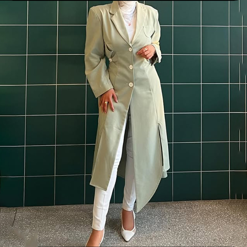 Korean Style Elegant and Mature Ladylike Style 2026 Spring Suit Collar Waist Hollow-Out Design Slim Fit Slimming Jacket for Women Trendy