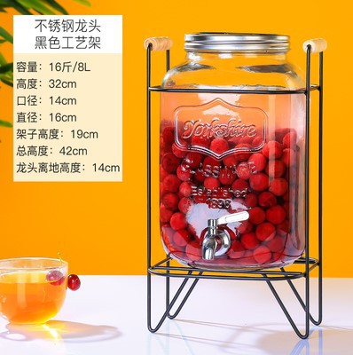 Entrega de 48 horas en nombre de la botella de vino de vidrio para el hogar con grifo, botella de agua fría, barril de bebidas propias, barril de cerveza, contenido de té de frutas