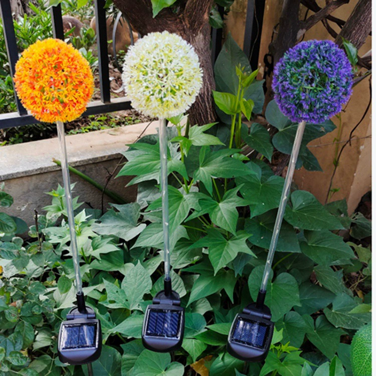 Трансграничная солнечная лампа одуванчика мяч лампа садовая вставка ландшафтный шатер мяч лампа наружное освещение декоративная атмосфера светильник