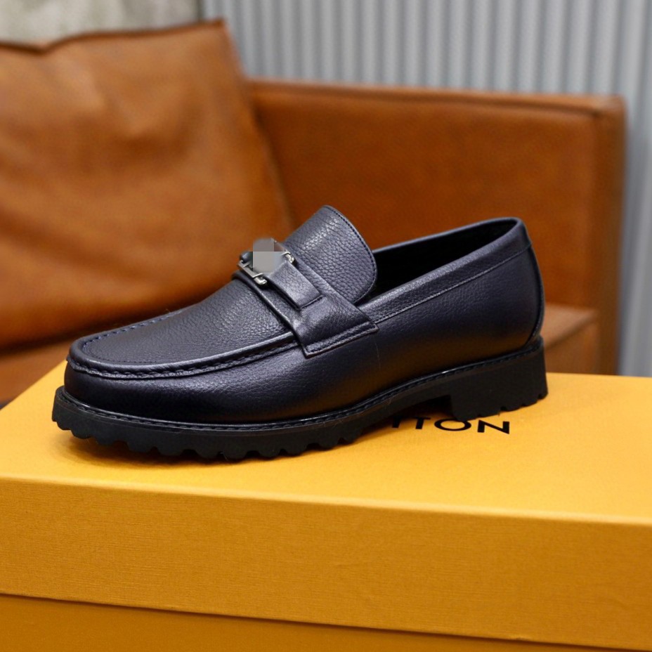 Original Brand Genuine Leather Loafers for Men, Casual Slip-On Oxford Shoes, Men's Thick-Soled Slip-On Shoes