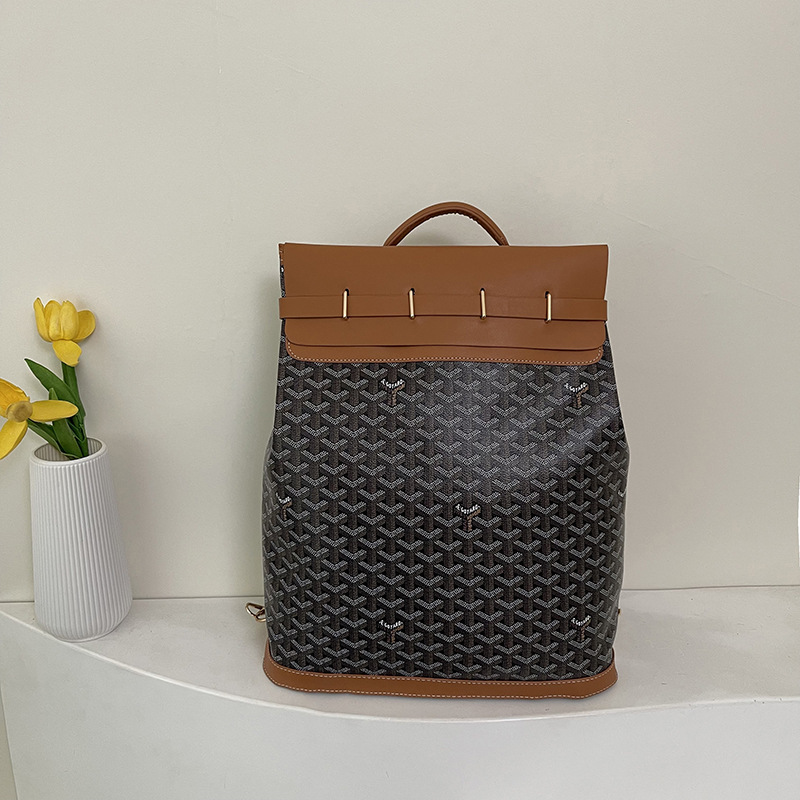 Goyard Dog-Tooth Backpack Aipin Classic Y-Shaped Print Flap Large Capacity Shoulder Tote Bag Goyard Vintage Goyard Dog-Tooth Backpack Aipin Classic Y-Shaped Print Flap Large Capacity Shoulder Tote Bag Goyard Vintage