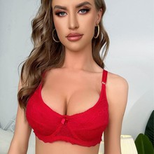 秋冬新款欧美大码调整型蕾丝内衣上托聚拢薄棉杯有钢圈女士文胸罩