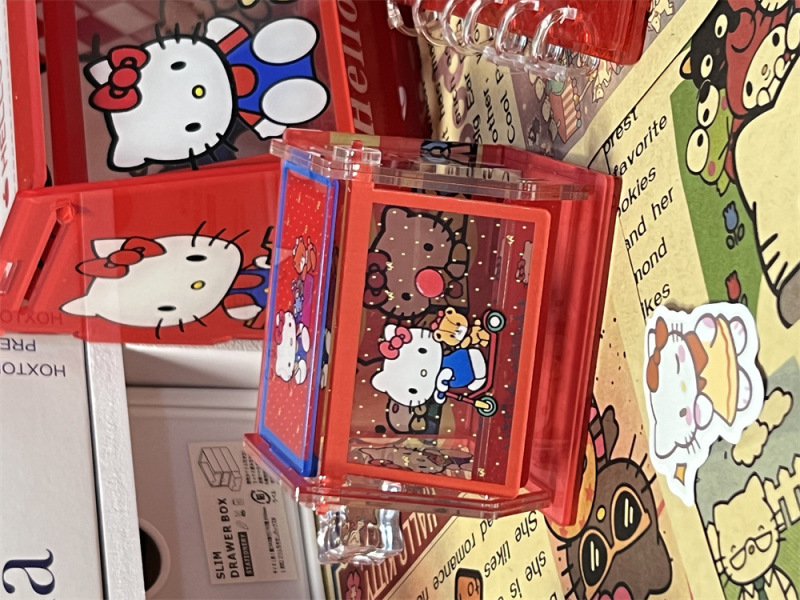 小红书同款hellokitty亚克力收纳盒kt猫首饰盒卡通桌面装饰摆件盒|undefined