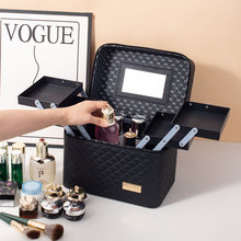 便携化妆包大容量旅行化妆箱多功能手提多层桌面化妆品收纳盒批发