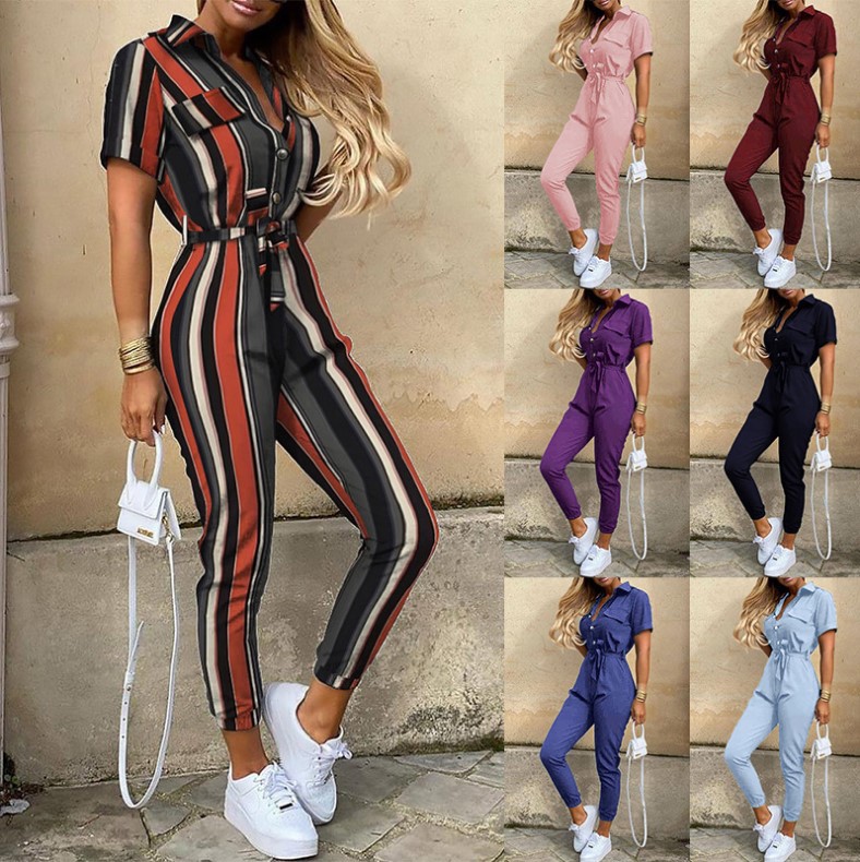 Collared Belted Jumpsuit styled