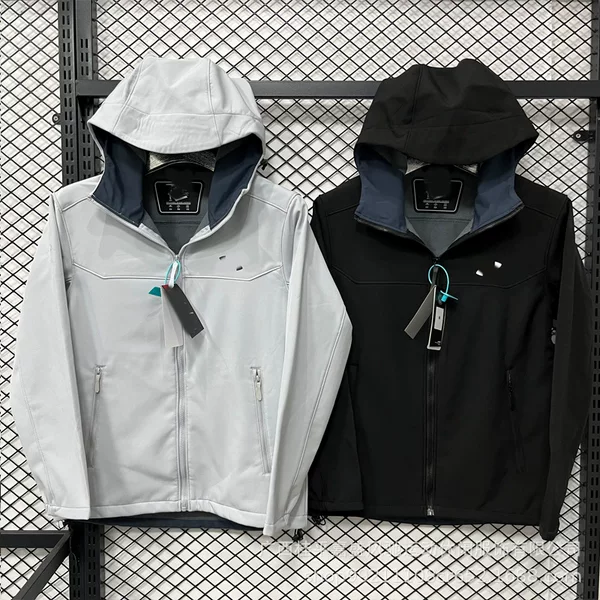 Popular Hooded Spring and Autumn Soft Shell Jacket Thin Velvet Jacket Windproof and Waterproof Outdoor Casual Jacket for Men and Women Autumn and Winter