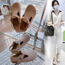 真皮包头凉鞋女款2025夏季新款休闲平底外穿女拖鞋复古百搭沙滩鞋