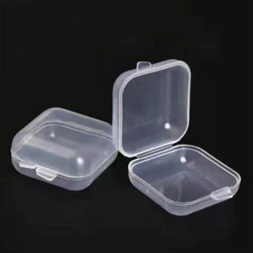 Plastic earplug mini PP square box storage jewelry fish hook component tool storage box single compartment with lid transparent box