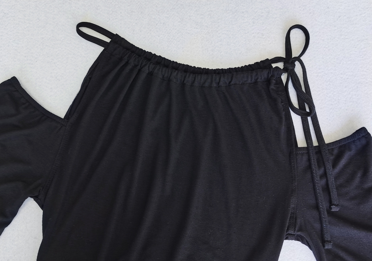 Drawstring Wholesale Womens Bodysuits Round Neck Solid OffShoulder