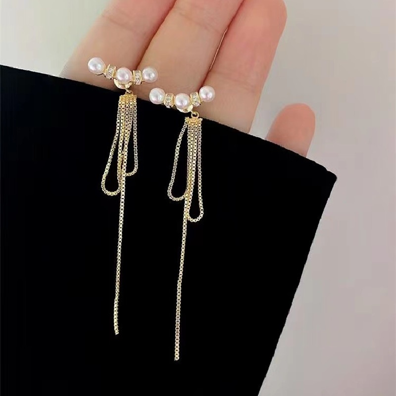 Design fashionable elegant retro long earrings with tassels from…
