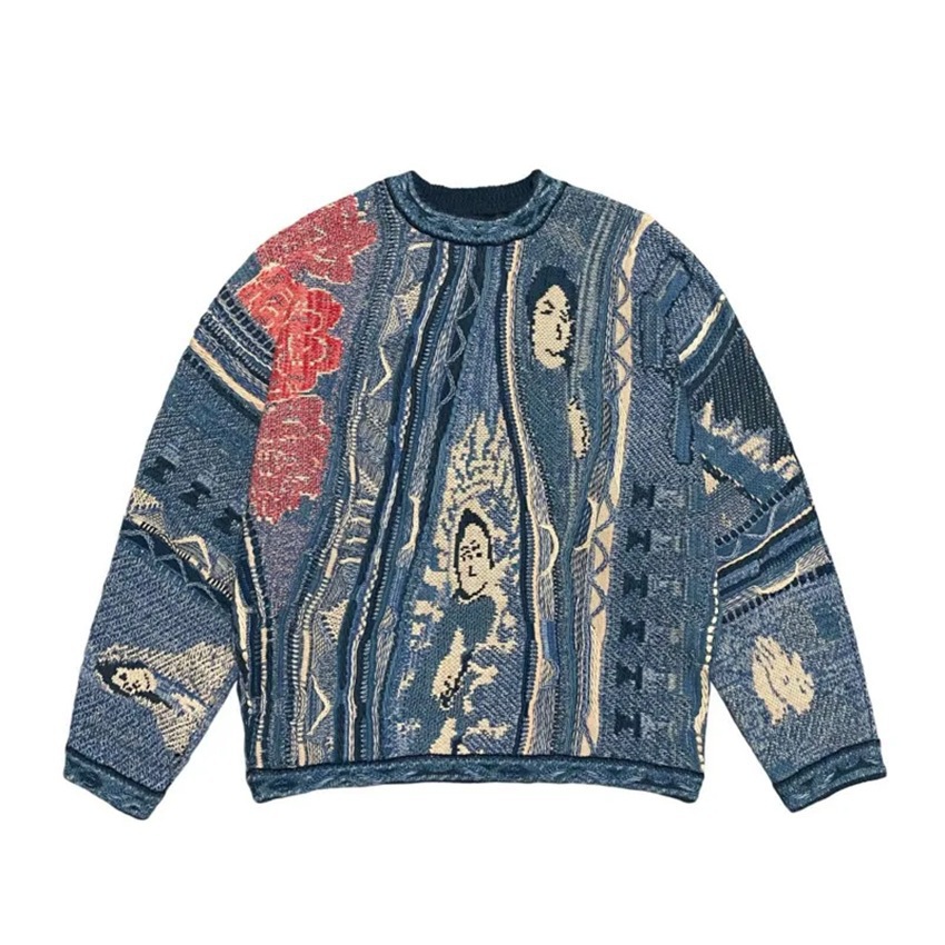 Retro Sweatshirt Für Herren Mit 3d Print Im Strick-look_voghion.com