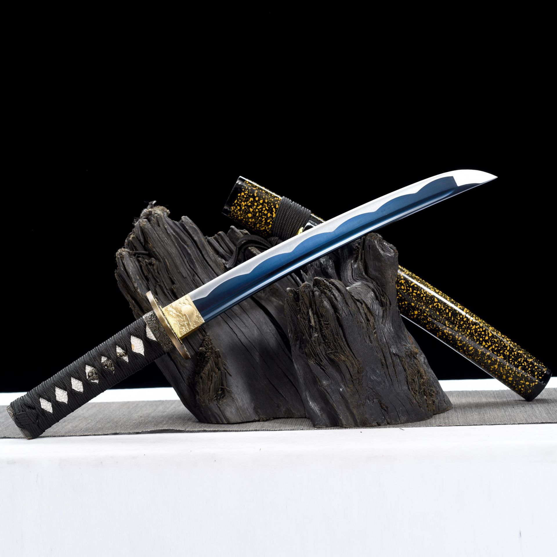 龙泉市刀剑1045钢一体Katana日式指挥刀短刀影视肋差冷兵器未开刃