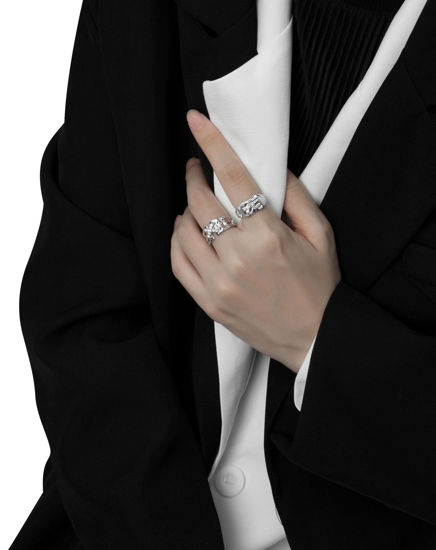 Fashion Geometric Copper Plating Zircon Open Ring