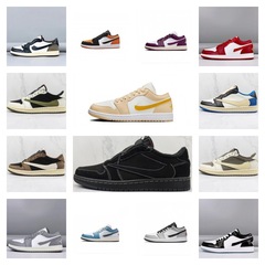 莆田卸売純粋なオリジナル aj ロートップ女性のスニーカー AJ タックル男性の靴バスケットボールシューズイエローモカ高品質スポーツシューズ