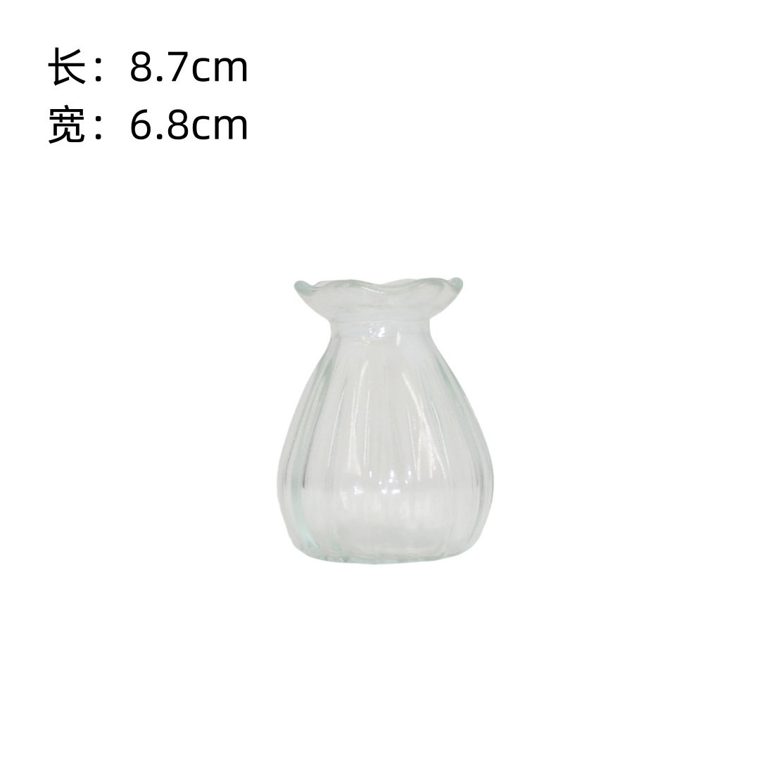 Vaso de vidrio decorativo transparente nórdico ins viento sala de estar decoración creativa vasijas de vidrio flores secas al por mayor hidroponic