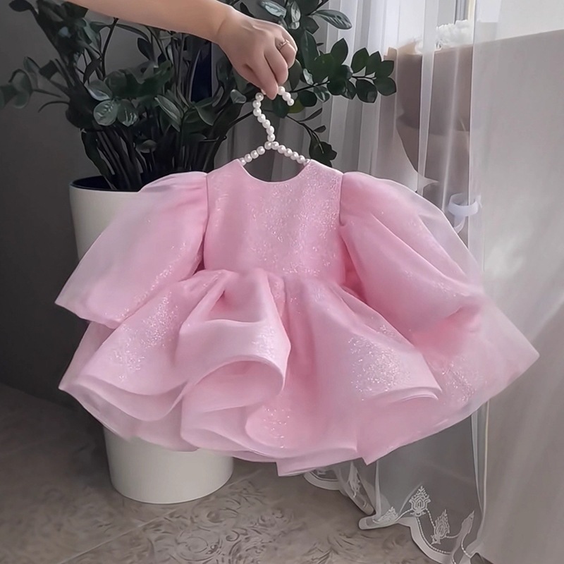Girls' Clothing Princess Puff Sleeve Dresses European American Style Baby Girls' Clothing Piano Theme First Birthday Outfits For 0-3 Years Old_voghion.com