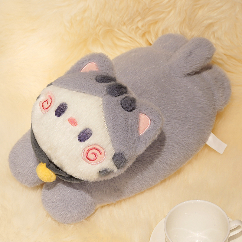 Calentador de Manos Eléctrico de Felpa con Diseño de Gato de Piel de Conejo