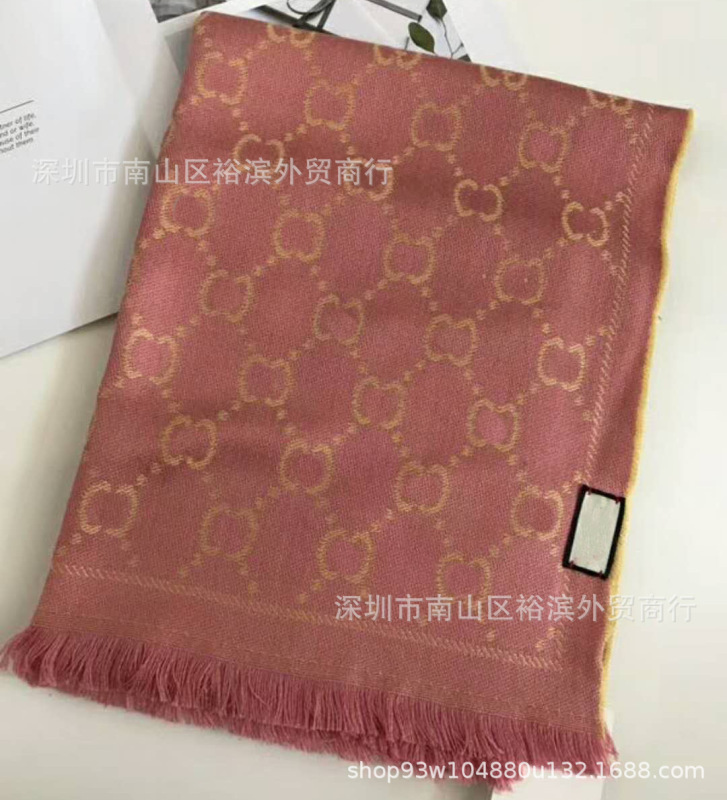 双G大牌围巾家高品质经典双面羊绒围脖秋冬网红专柜同款羊毛披肩|undefined