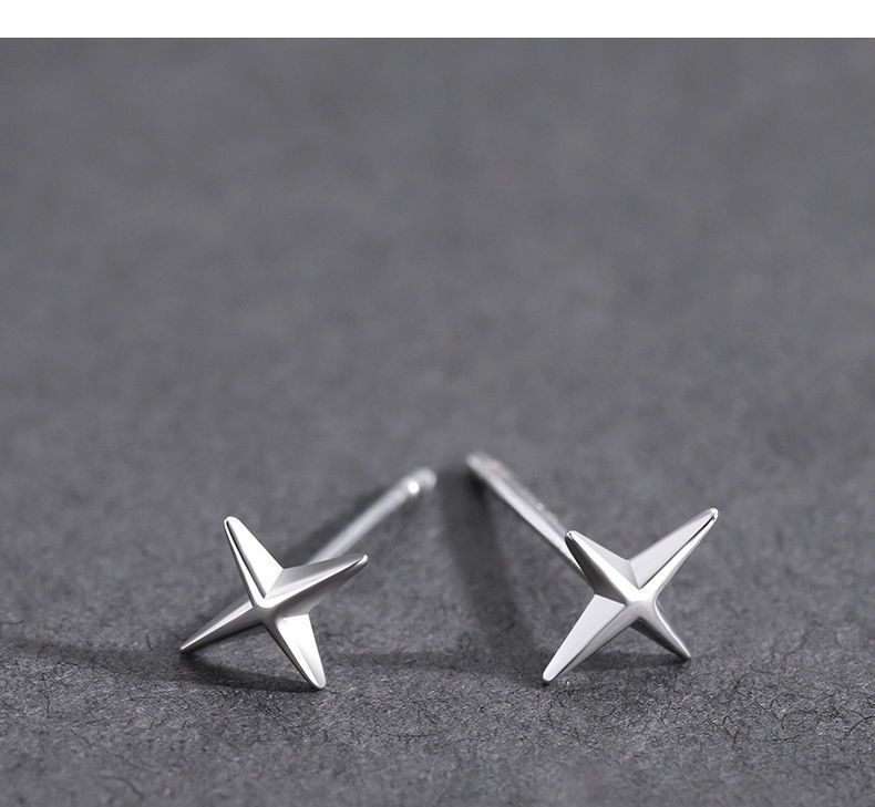 6g Weight Ear Studs Classification 1 Pair Hip-hop Star Copper Plating Ear Studs