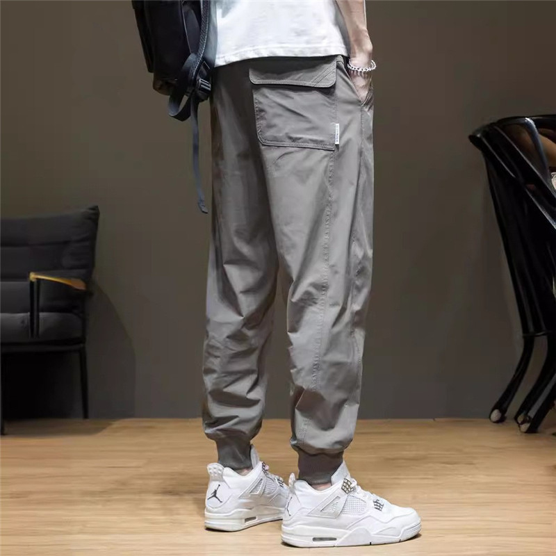Summer New Ice Silk Pants Men's Loose plus size Quick-drying Sports Men's Pants Plus Size Men's Cropped Casual Pants