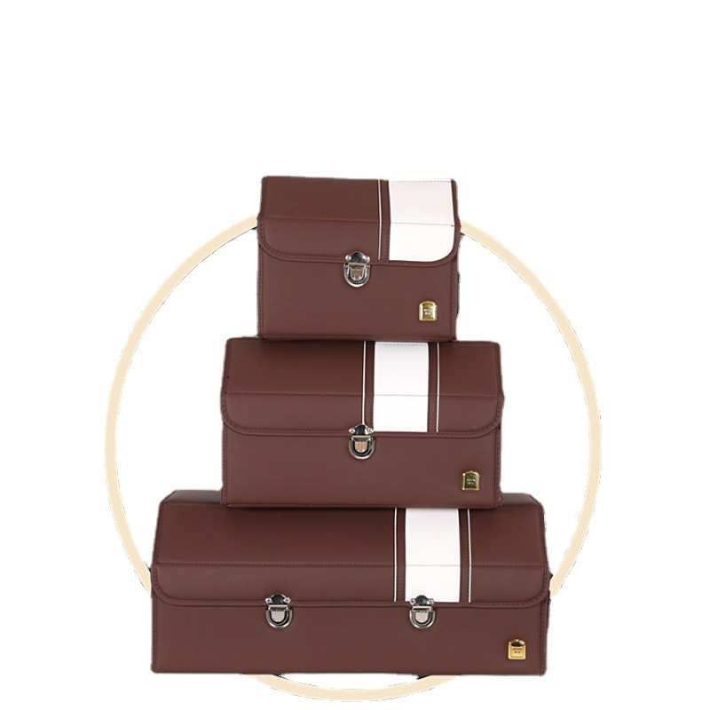 Caja de almacenamiento del coche caja de almacenamiento plegable de madera completa caja de almacenamiento del maletero del coche caja de almacenamiento