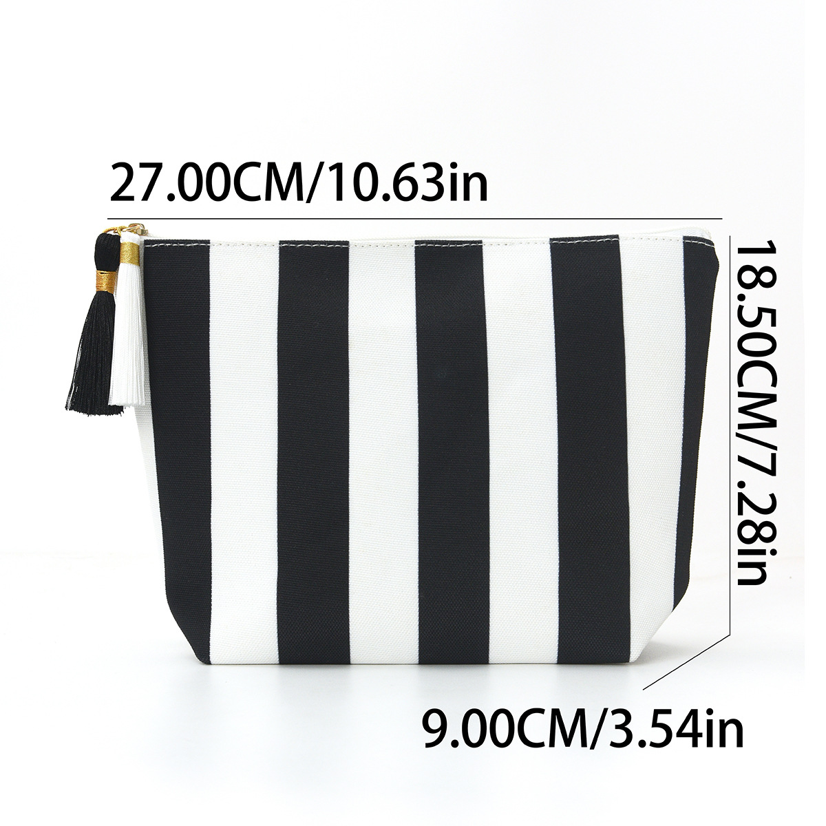 Feihong bolsa de almacenamiento a rayas de lana transfronterizas, bolsa de maquillaje de alto valor, bolsa de lavado portátil de gran capacidad
