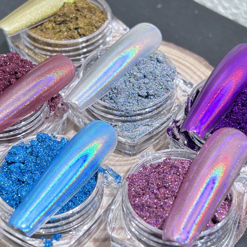 Nail magic mirror powder laser nail powder melt-resistant Christmas gold and silver powder rainbow powder electroplating powder cross-border supply