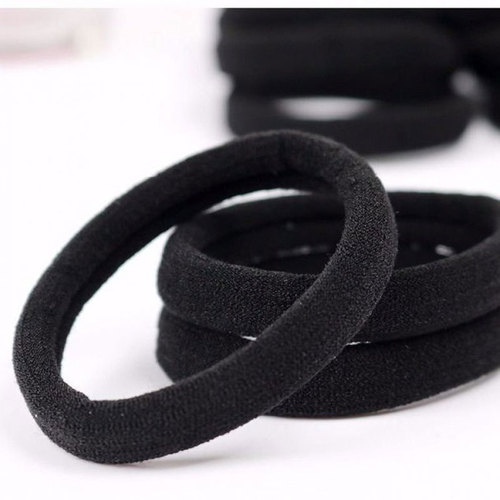 Basic 4CM 5CM Base Adult Black Towel Hair Tie High Elasticity Braided Hairband for Girls with Elegant Hairband