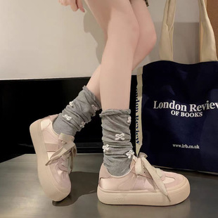 Thick-soled Forrest Gump Shoes Women's Spring/Summer 2024 New All-match Casual Board Shoes Platform White Shoes Lace-up Shoes