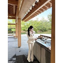 2025冬季新款重工拼接毛领短款棉服女韩版纯色设计感修身气质外套