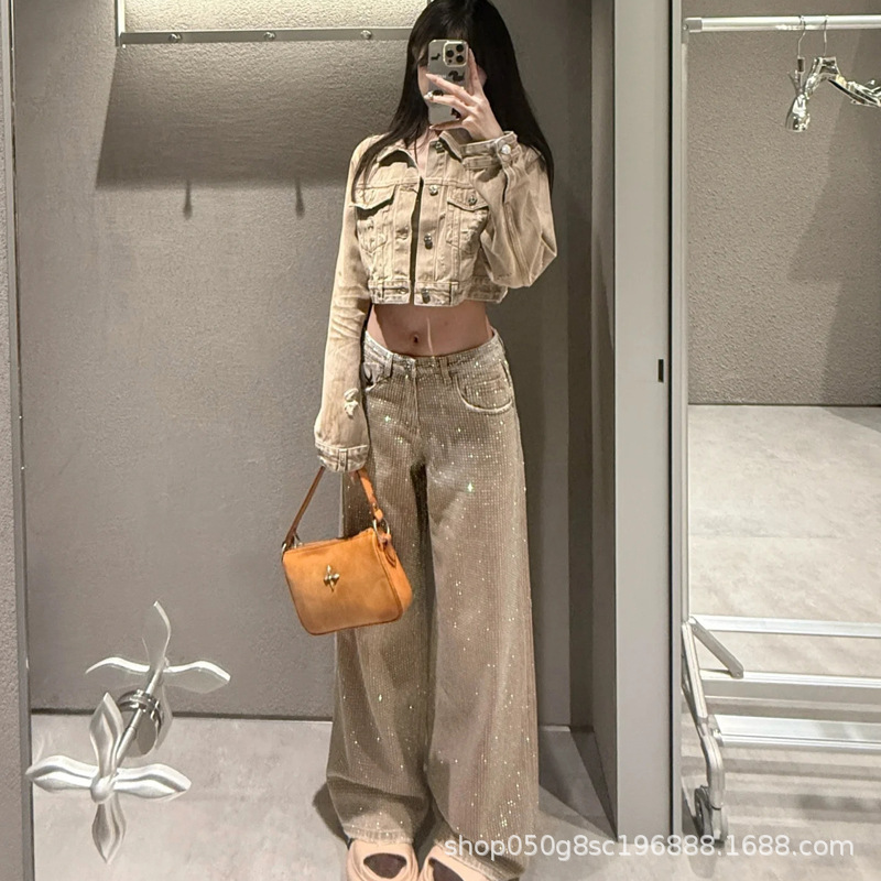 SMFK野性起源短身牛仔夹克（手工）棉质破洞褪色长袖外套女25秋款|undefined