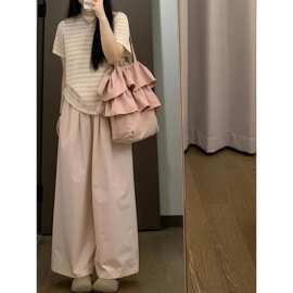 新款休闲运动服套装女夏季学生宽松显瘦减龄短袖长裤两件套有吊牌