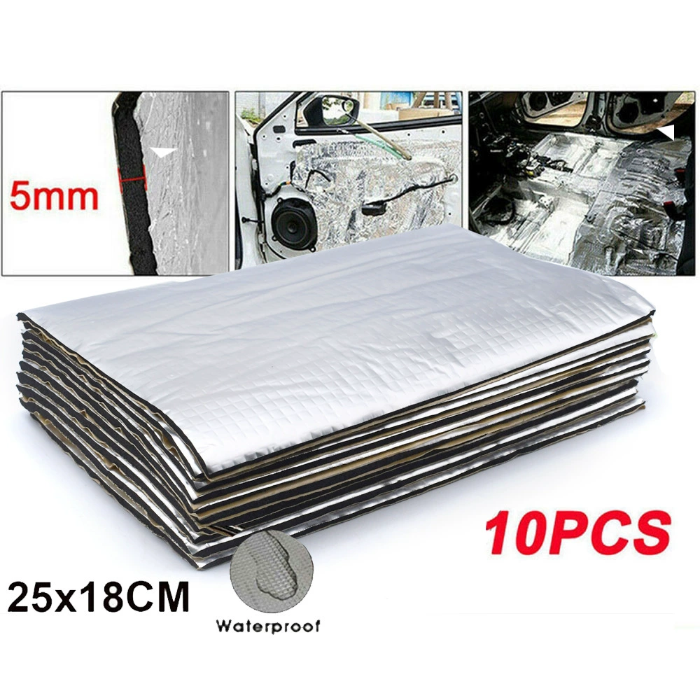 Шумоизоляционная пена для автомобилей, шумопоглощающая пена, теплоизоляционный материал из алюминиевой фольги в клетку 5 мм, 10 мм, разных размеров, для капота двигателя, трансграничная продажа
