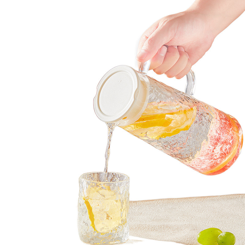 Juego de jarra y vasos de vidrio resistente al calor estilo INS, apto para agua fría y té, set doméstico de alta temperatura