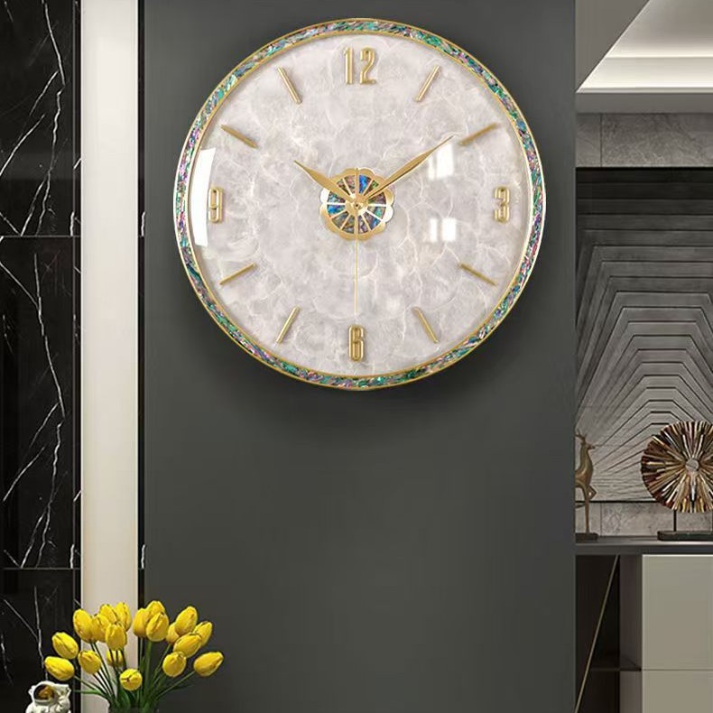 圆盘4个数字天然贝壳小号32cm【走时静音】