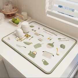 厨房台面吸水垫软硅藻泥沥水垫桌面餐具干燥垫杯垫吧台垫免洗餐垫