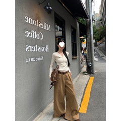 红人馆西装阔腿裤女2025新款慵懒风休闲裤宽松长裤超好看裤子