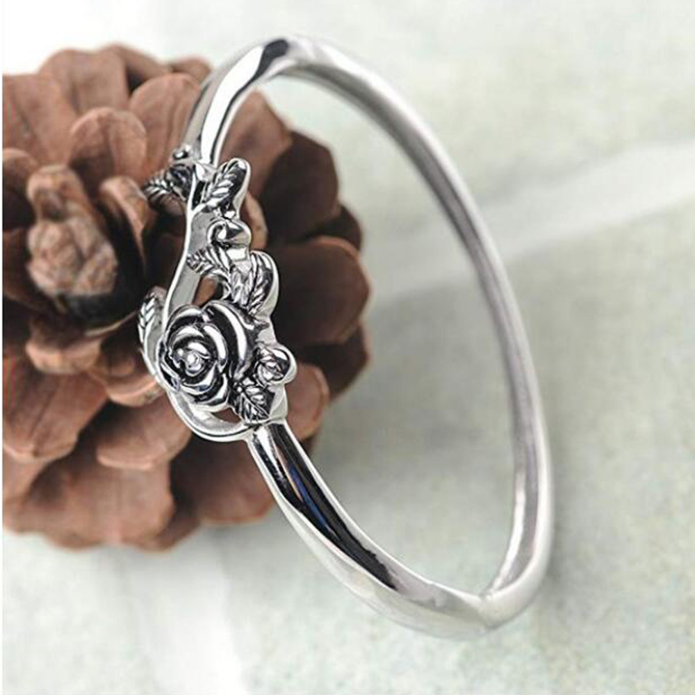 Sterling Silver Simple Style Flower Plating Rings display picture 2