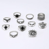 Accessory, gemstone ring solar-powered, jewelry, European style, with gem, micro incrustation