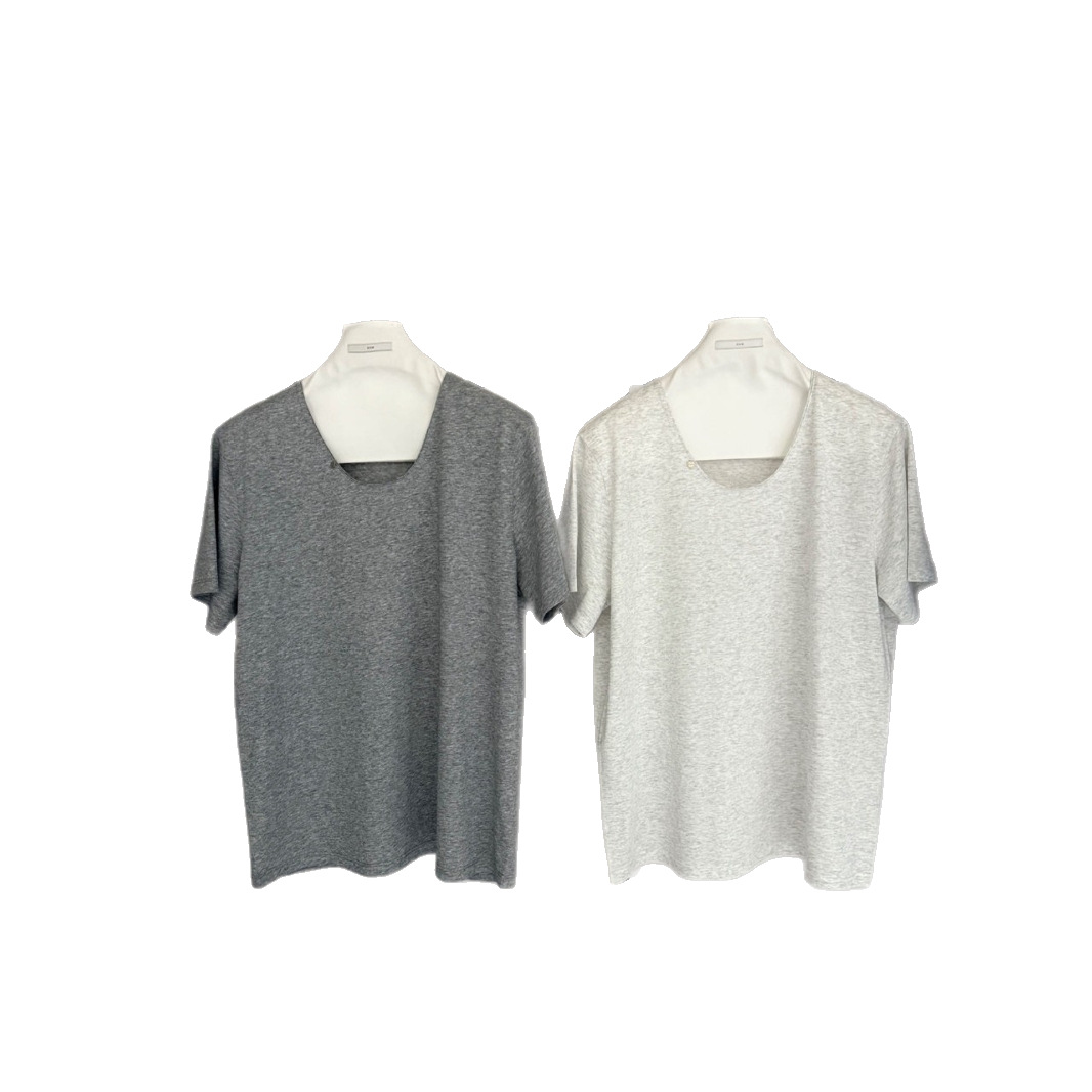 【XHM】2025年夏新作韓国風シンプルスタイルメタルバックル半袖Tシャツ人気スタイル#10678