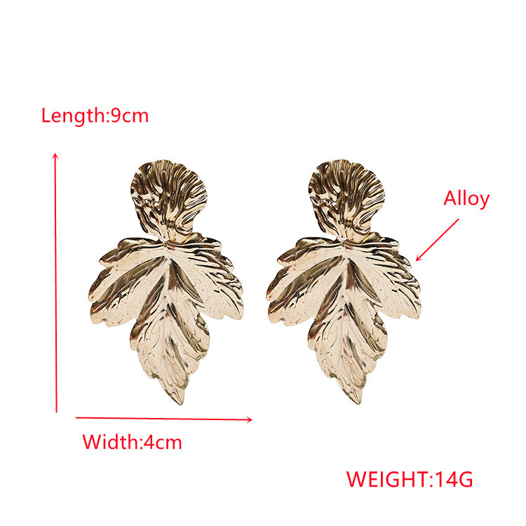 Simple Fashion Exaggerated Metal Leaf Alloy Earrings display picture 1