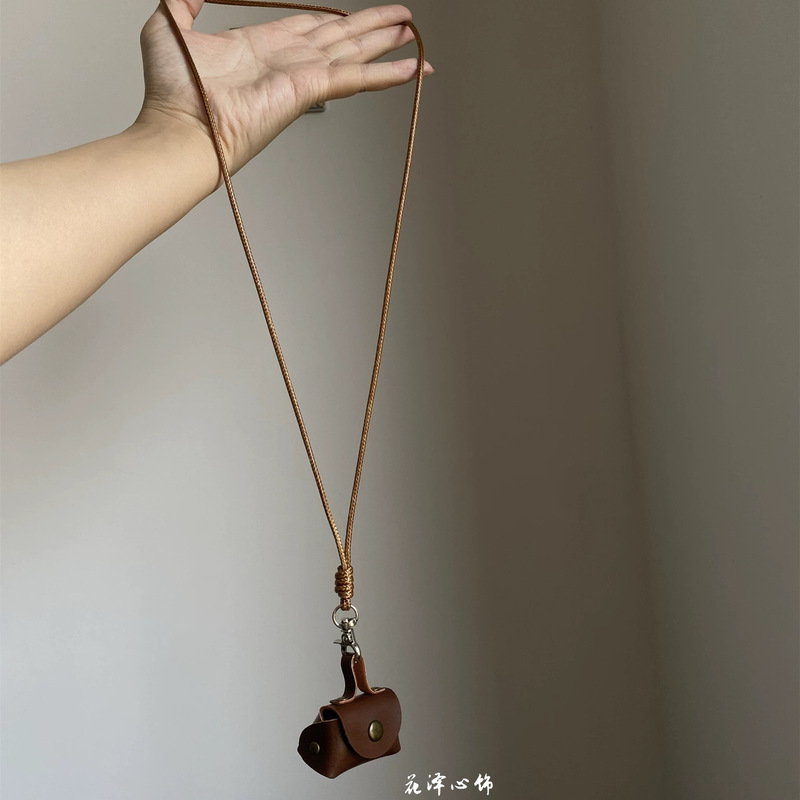 民族风彩色爱心串珠项链女小众高级感棕色编绳长款双层锁骨毛衣链|undefined