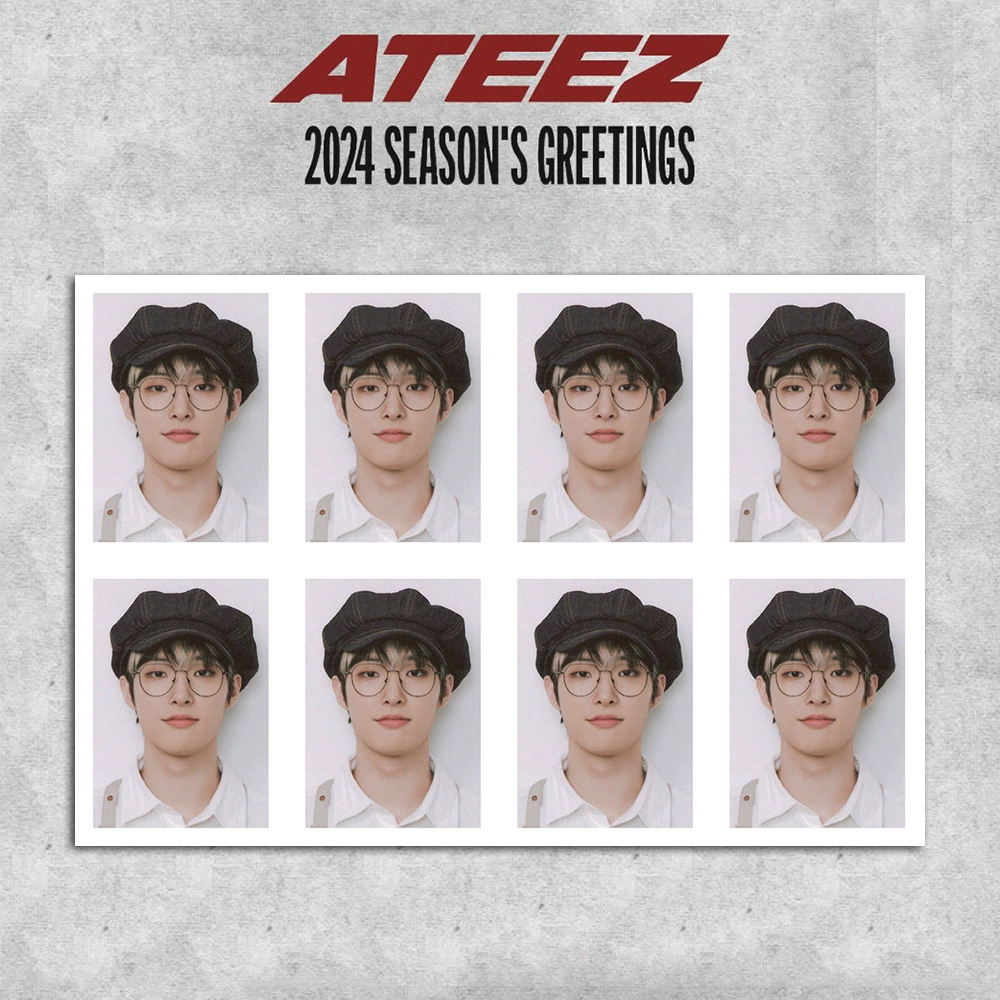 ATEEZ 2024 SEASON'S GREETINGS периферийные ID-фото фотографии размером один дюйм Фотографии календаря на стол