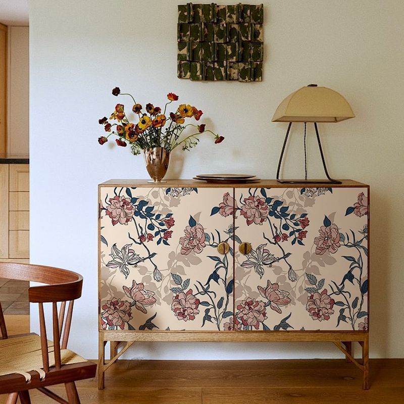 Retro Printing Stickers Furniture Renovation Waterproof and Moisture-Proof Old Cabinet Wardrobe Sliding Door Bedside Renovation Wall