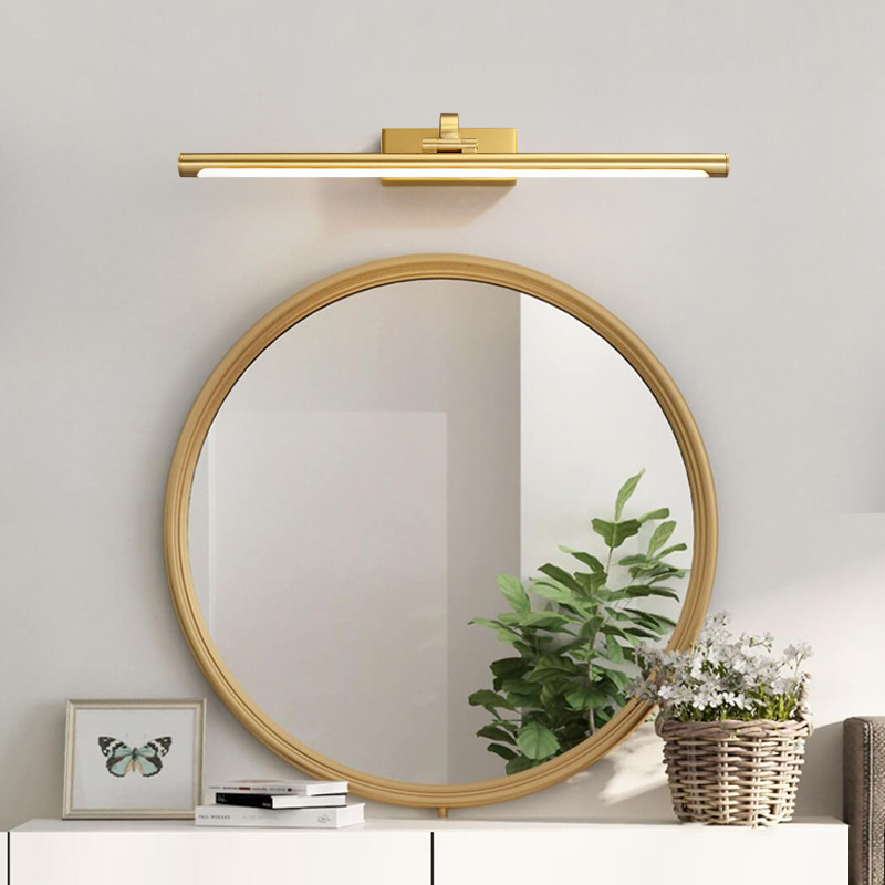 Cross-Border American All-Copper Dressing Table Mirror Headlight Accessible Luxury Retro Bathroom Led Mirror Light Normcore Corridor Hanging Picture Light