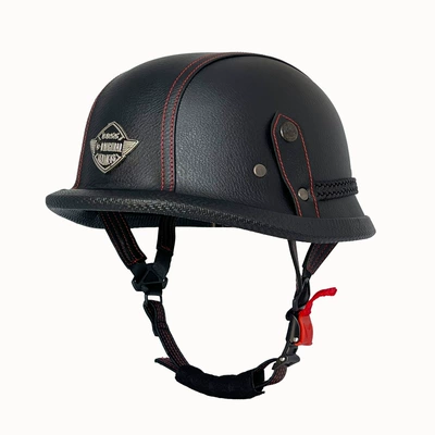 Motosiklet kaskı (dəbilqə) – Hat Half Helmet - black-red-line-m
