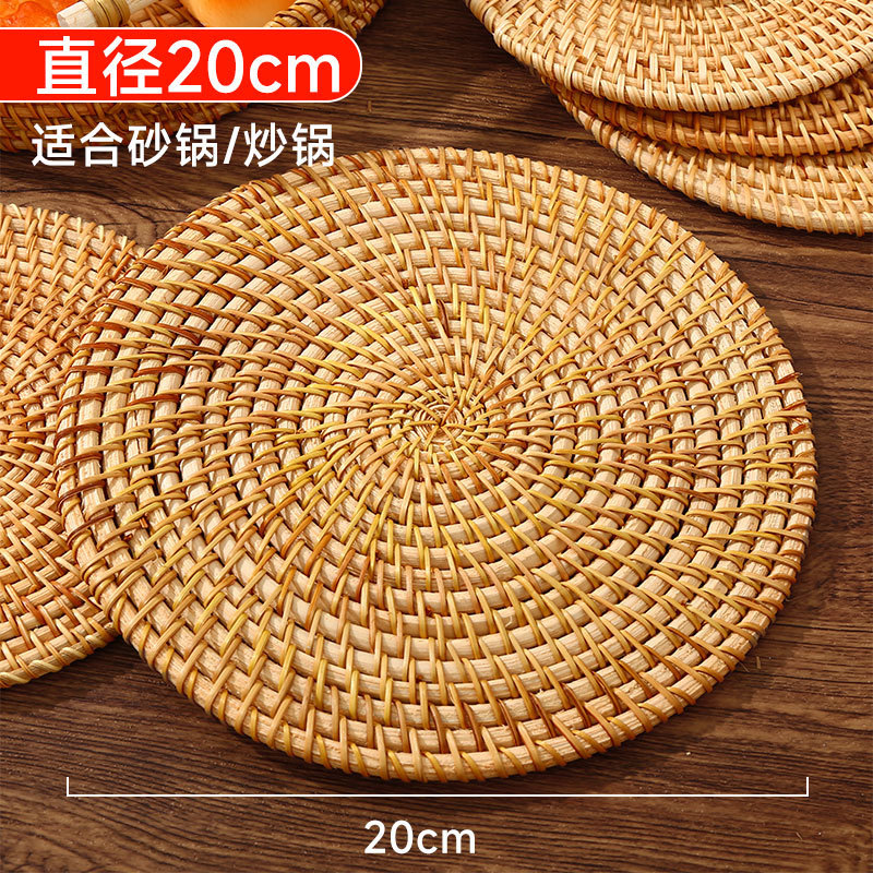 Alfombrilla de aislamiento térmico Alfombrilla de olla anti-escaldado para el hogar de ratán Alfombrilla de tazón Alfombrilla de mesa resistente a altas temperaturas Alfombrilla de plato resistente al calor Posavasos Soporte para tetera