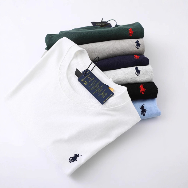 Cross-Border Export Supply Ralph Lauren Rl Round Neck Short-Sleeved Men's Summer Paul Polo Casual Cotton T-Shirt